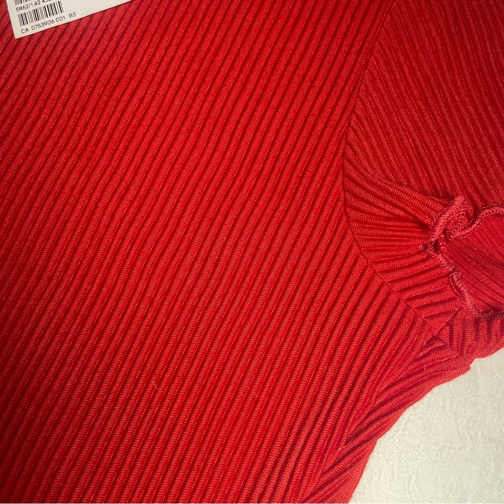 H&M Red Ribbed Cropped Top - Medium - Picture 5 of 6